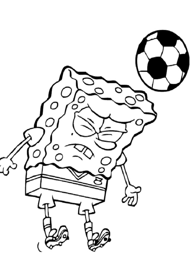 bob esponja jugando a futbol