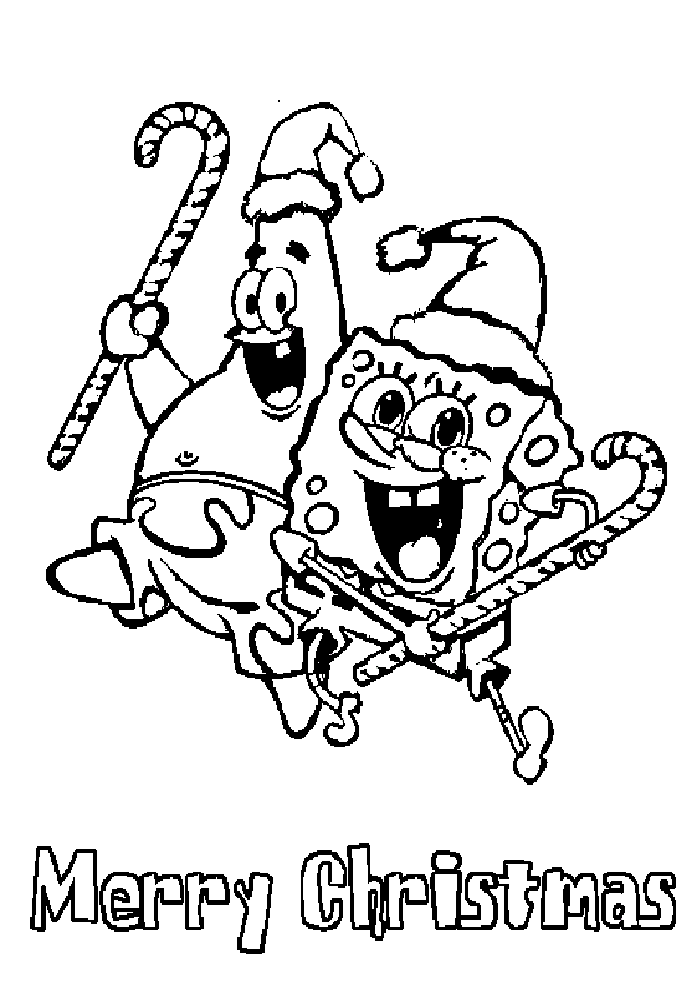 bob esponja y patricio son amigos y juntos celebran la navidad