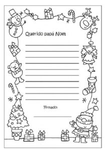 Carta papa noel - Dibujos para colorear