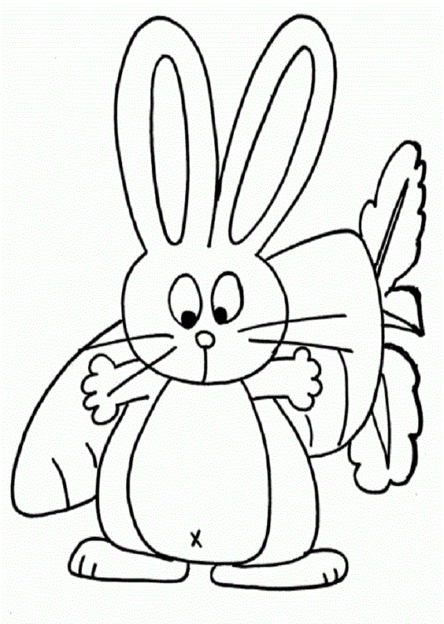 Dibujo De Un Conejo Comiendo Zanahoria Para Colorear Dibujos