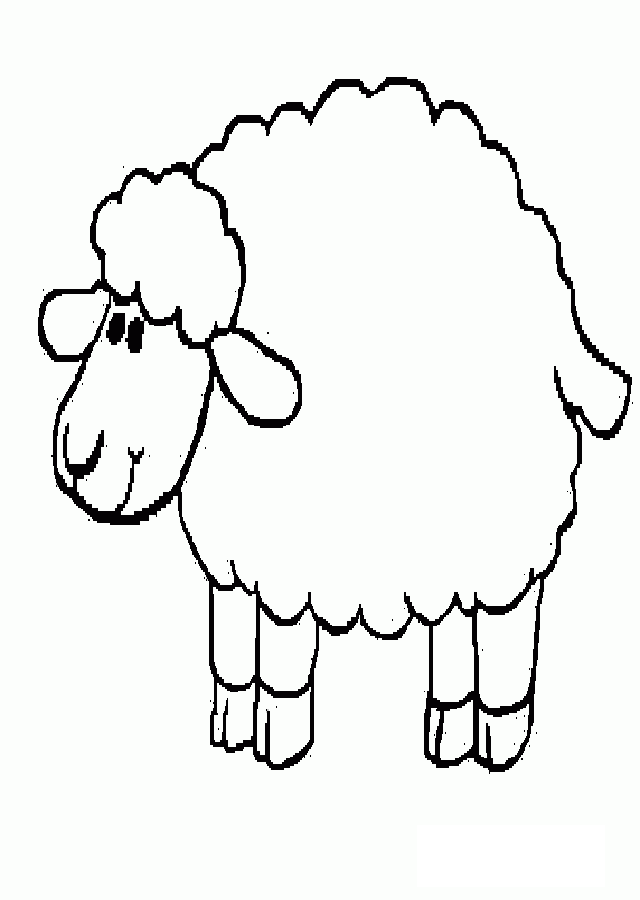 dibujo para colorear oveja sonriendo
