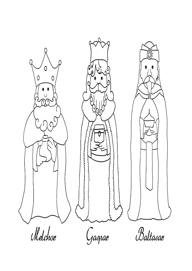 💠 Dibujos para colorear Reyes Magos 