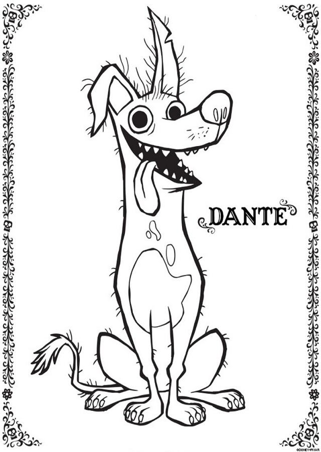 Dante se inspiró en la raza Xoloitzcuintle (o "Xolo") con la que los cineastas jugaron durante el proceso de investigación de la película, ya que es el perro nacional de México. De acuerdo con Lee Unkrich , el Xolo aparece en las leyendas de la vida futura azteca donde el viajero necesitaba tener un Xolo con ellos para hacer el viaje a través de la vida futura.