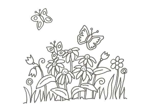dibujo-de-mariposas-y-margaritas-para-pintar-con-ninos